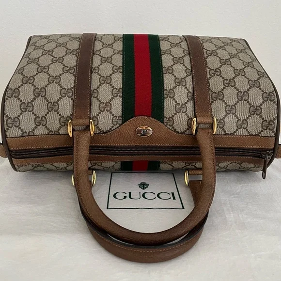 Gucci Sherry Line Boston Bag Old Version EUC Circa 1980’s Italy - Picture 5 of 17